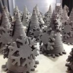 Photo of chocolate Christmas trees and snowflakes